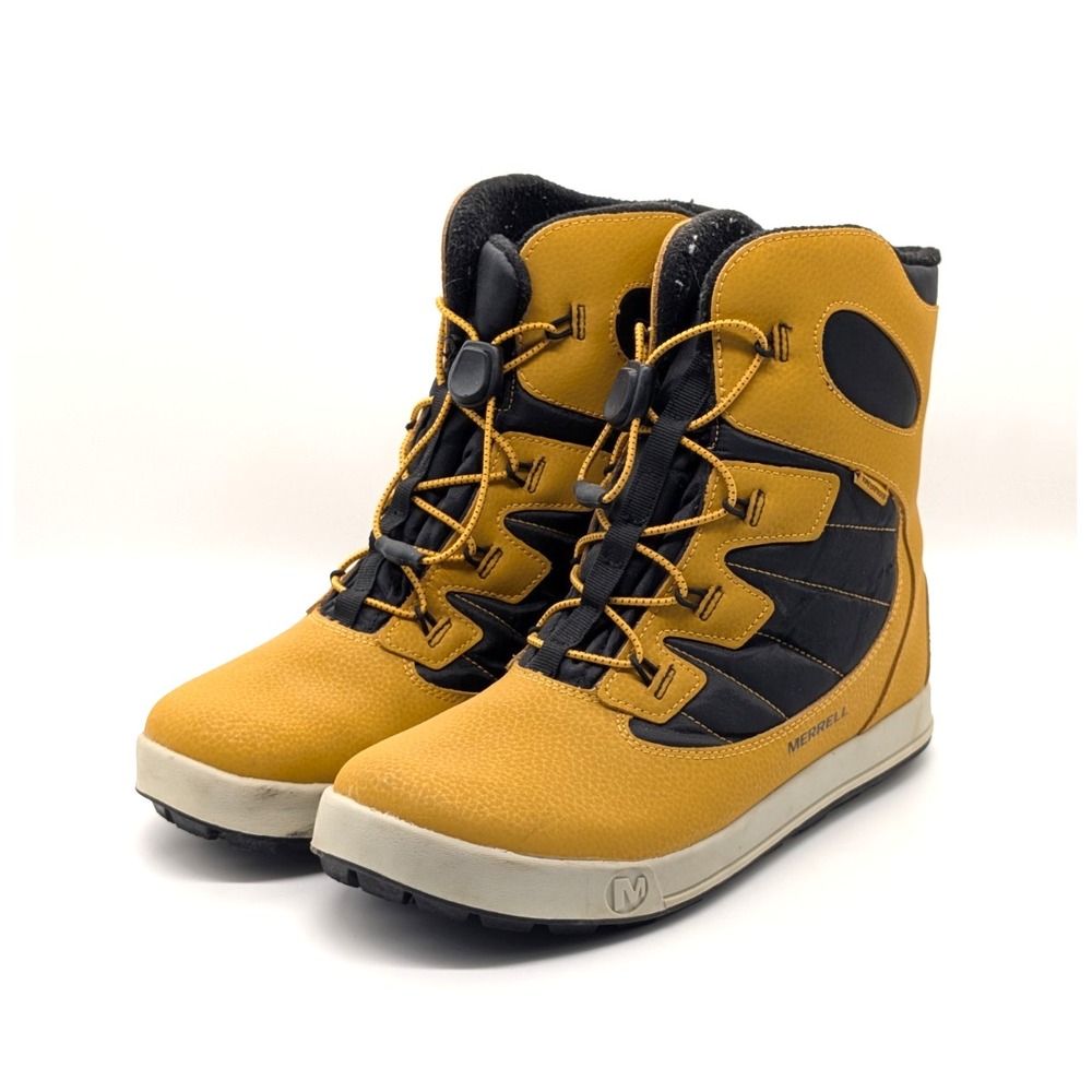 Merrell Kids Snow Bank 4.0 Boots US 7M Yellow Black Waterproof Insulated